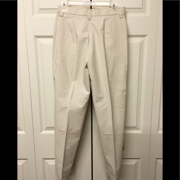 Cream and brown mini striped trousers. - Picture 2 of 6